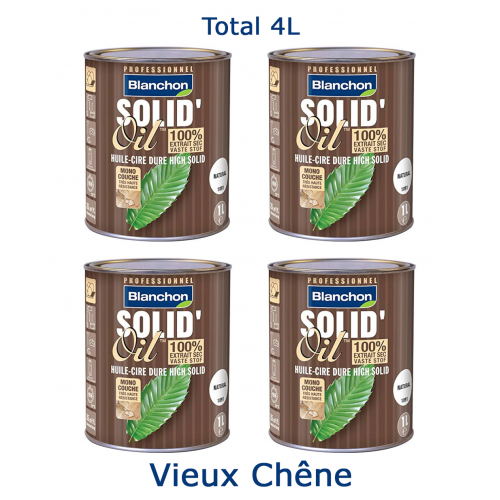 Blanchon SOLID'OIL 4 ltr (four 1 ltr cans) Vieux chêne 04402854 (BL)